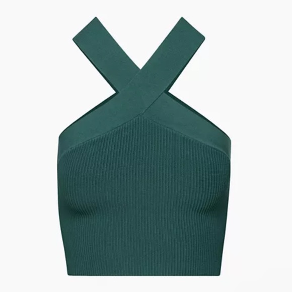 Aritzia Tops - Aritzia Babaton Sculpt Knit Criss Cross Tank Top in Forest Green Brand new!